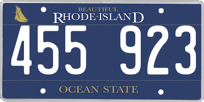 RI license plate 455923