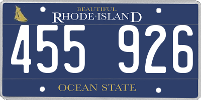 RI license plate 455926