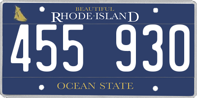 RI license plate 455930