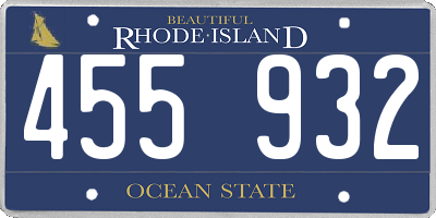 RI license plate 455932