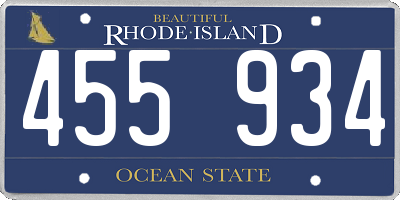 RI license plate 455934
