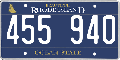 RI license plate 455940