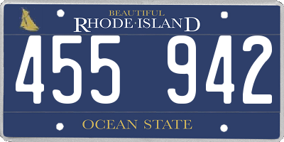 RI license plate 455942