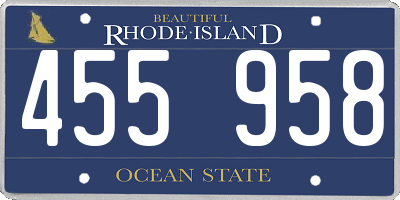 RI license plate 455958