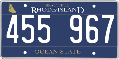 RI license plate 455967