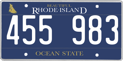 RI license plate 455983