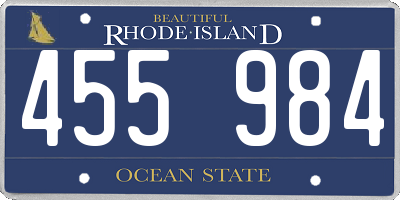 RI license plate 455984