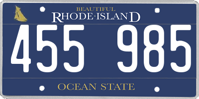 RI license plate 455985