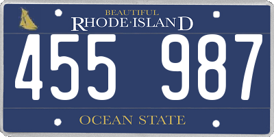 RI license plate 455987