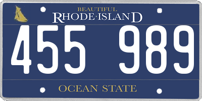 RI license plate 455989