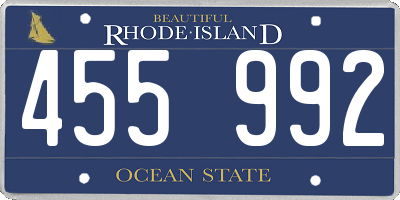 RI license plate 455992