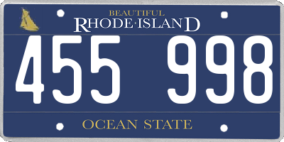 RI license plate 455998