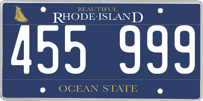 RI license plate 455999