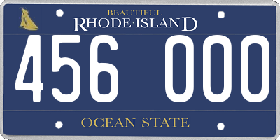 RI license plate 456000