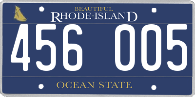 RI license plate 456005