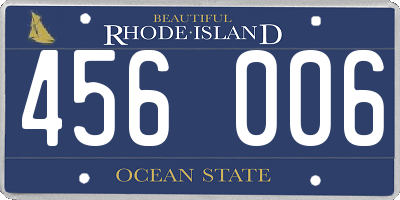 RI license plate 456006