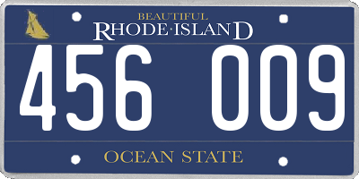 RI license plate 456009