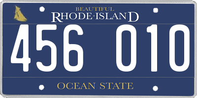 RI license plate 456010