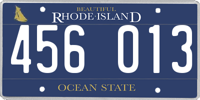 RI license plate 456013