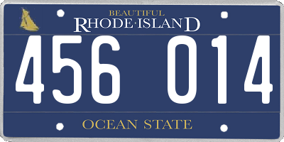 RI license plate 456014