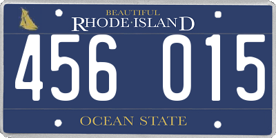 RI license plate 456015