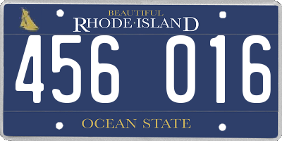 RI license plate 456016