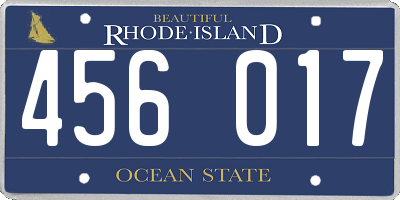 RI license plate 456017