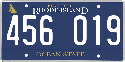 RI license plate 456019