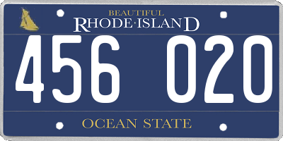 RI license plate 456020