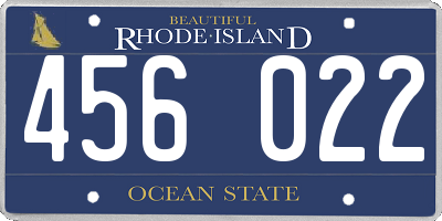 RI license plate 456022