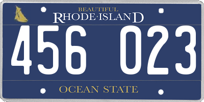 RI license plate 456023
