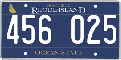 RI license plate 456025