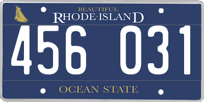 RI license plate 456031