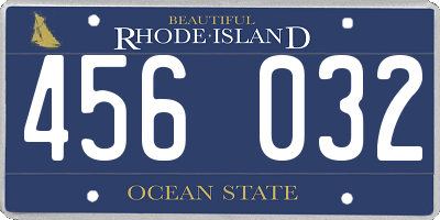 RI license plate 456032