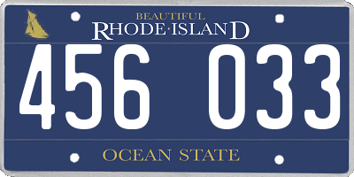 RI license plate 456033