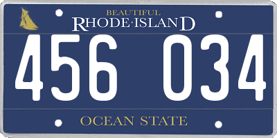 RI license plate 456034