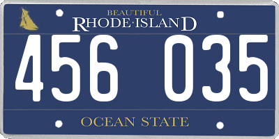 RI license plate 456035