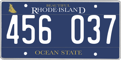 RI license plate 456037