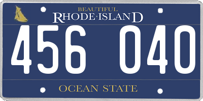 RI license plate 456040