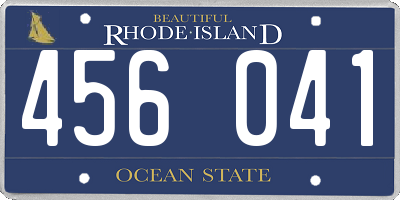RI license plate 456041
