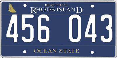 RI license plate 456043