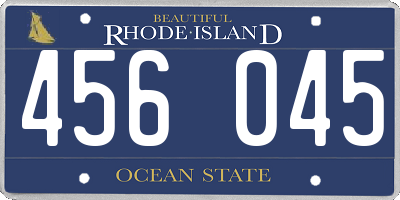 RI license plate 456045