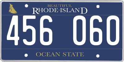 RI license plate 456060