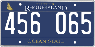 RI license plate 456065