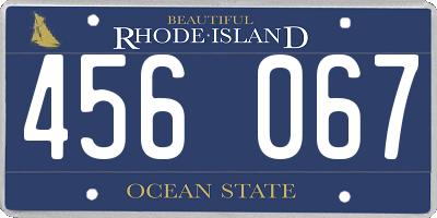 RI license plate 456067