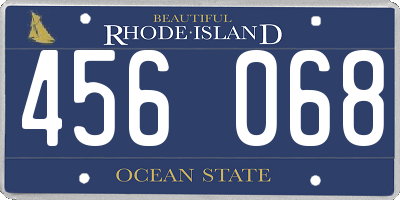 RI license plate 456068