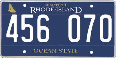 RI license plate 456070