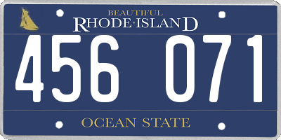 RI license plate 456071