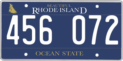 RI license plate 456072