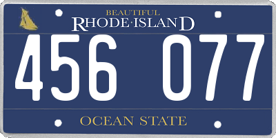 RI license plate 456077